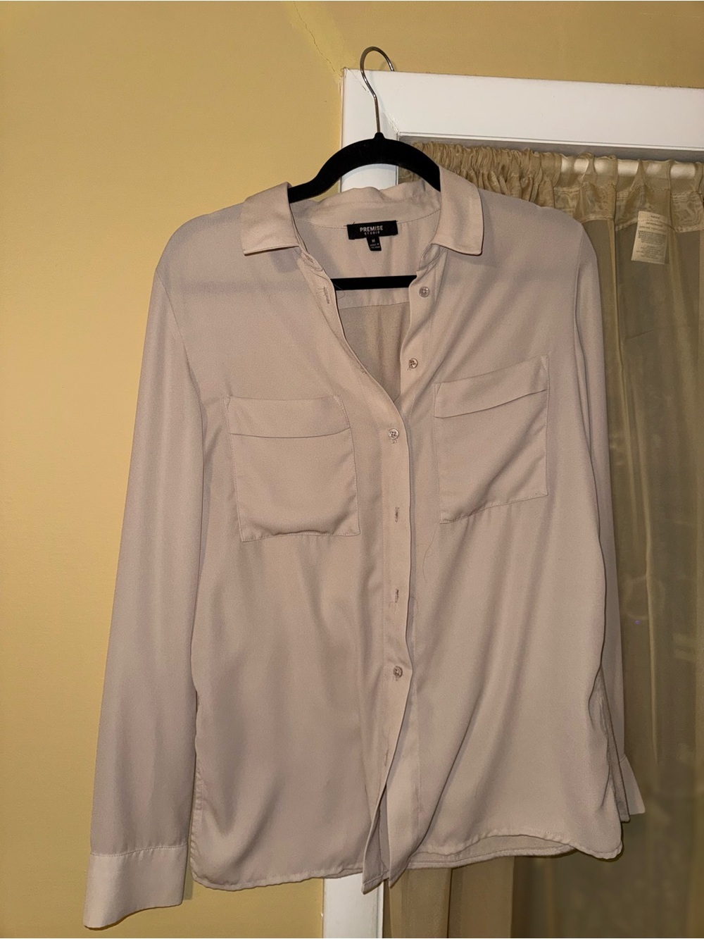 Premise Light Beige Button-Front Shirt